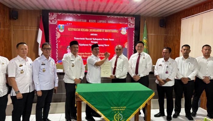 Jalin Kemitraan Hukum, Kejari Lambar Jadi Mitra Strategis Pemkab Pesibar Kawal Pembangunan Daerah