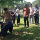 Antusias Warga Lubai Ulu Saksikan Penyembelihan Hewan Kurban di Kantor Camat