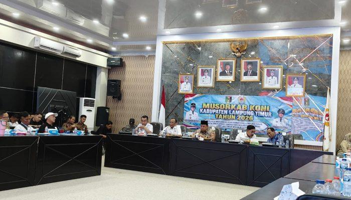 Musorkab KONI Lampung Timur Resmi Dibuka, Azwar Hadi Tekankan Persatuan dan Target Prestasi